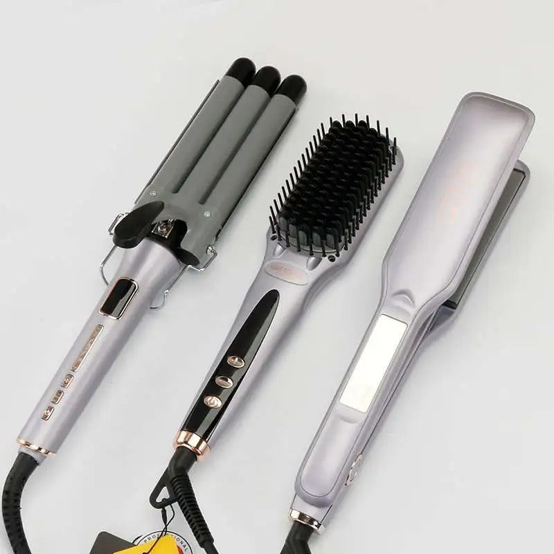 ENZO PROFESSIONAL Pack lisseur-onduleur et brosse soufflante