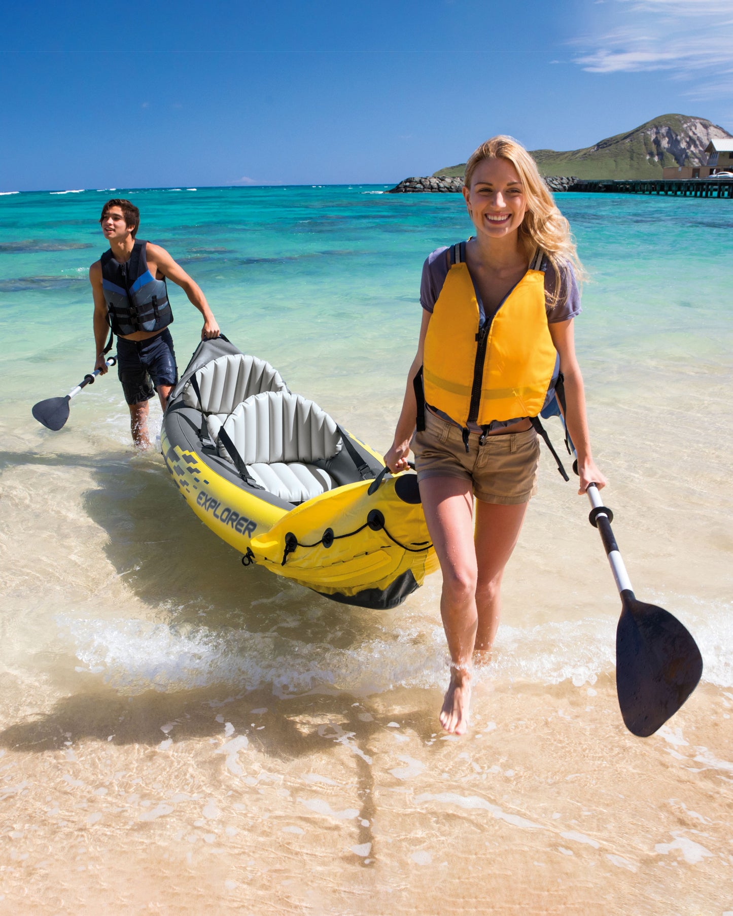 Intex Kayak gonflable Explorer K2  312x91x51 cm قارب سباحة لشخصين قابل للنفخ