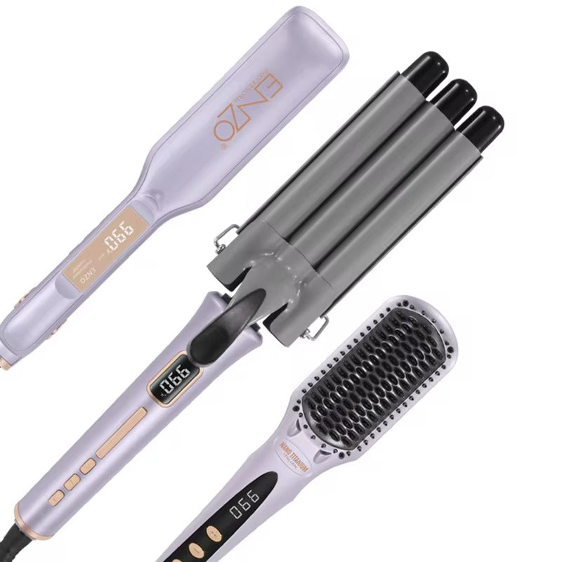 ENZO PROFESSIONAL Pack lisseur-onduleur et brosse soufflante